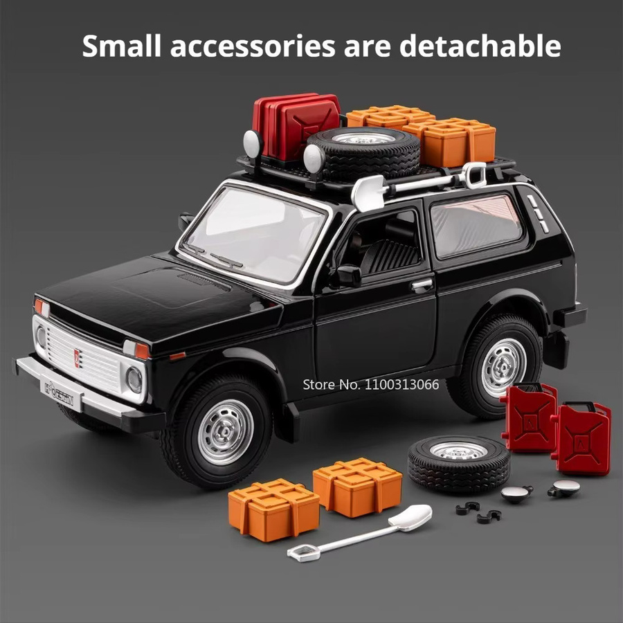 MAKEDA Lada NiVa Wrangler Rubicon Spielzeugautos, 1:24, Metall, Schwarz - Bild 3