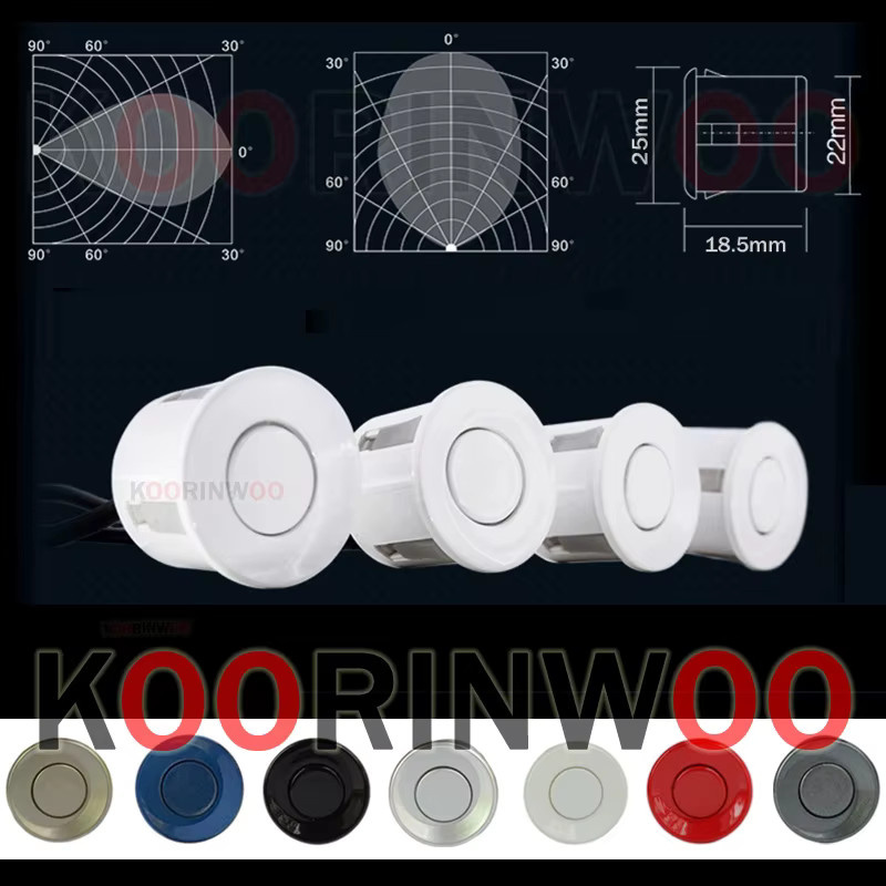 Koorinwoo AHD Parktronic Parksensor Set mit 8 Sensoren, AHD-Kamera und Android-Radio-Player in Schwarz - Bild 4