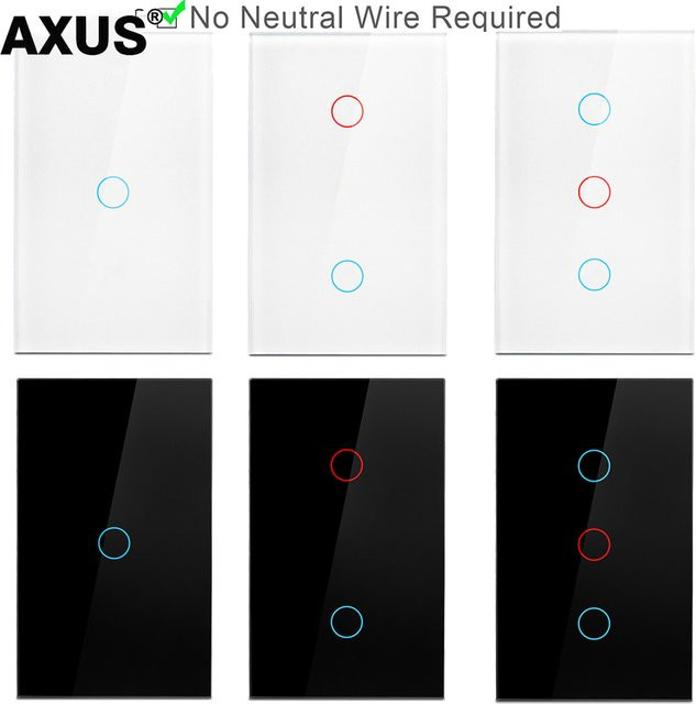 Axus Wand-Berührungsschalter aus gehärtetem Kristallglas mit LED-Anzeige, transparent, modern - Bild 1
