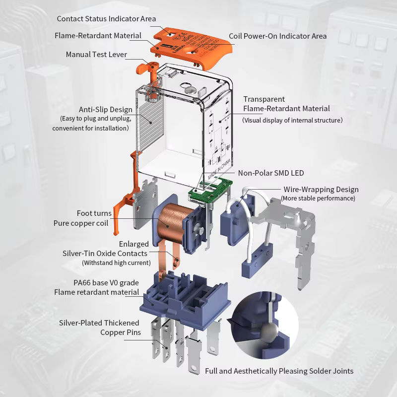 LANBOO J21A Konventionelles Zwischenrelais mit optionalen Spannungen DC12V, DC24V oder AC220V - Bild 4