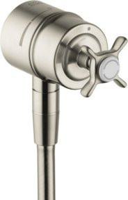 Hansgrohe Axor Montreux Absperrventil mit Rückflussverhinderer und Kreuz, brushed nickel - Bild 1