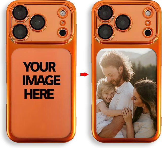 Luxuriöse matte Hartschalen-Schutzhülle für Apple iPhone 17 Pro Max, 16, 15, 14, 13 in Orange mit Kameraschutzfolie - Bild 1