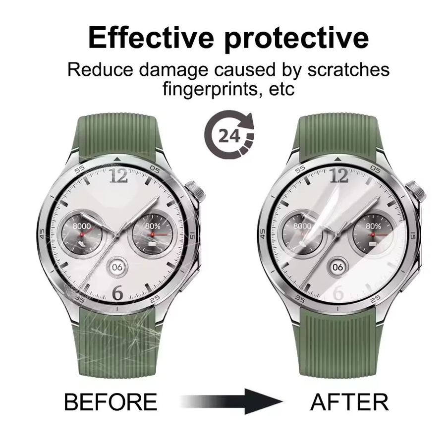 3 bis 5 Stück Displayschutzfolie für OnePlus Watch 3 aus gehärtetem Glas, transparent - Bild 2