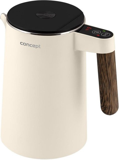 Elektrischer Wasserkocher Konzept rk3304 in Weiß und Beige mit Edelstahl und Kunststoff sowie Warmhaltefunktion und Abschaltautomatik - Bild 1