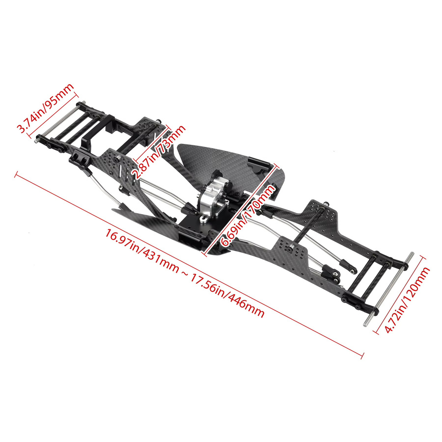 Hobbypark Carbonfaser LCG Chassis-Kit mit Getriebe & Antriebswelle, Zubehör - Bild 2