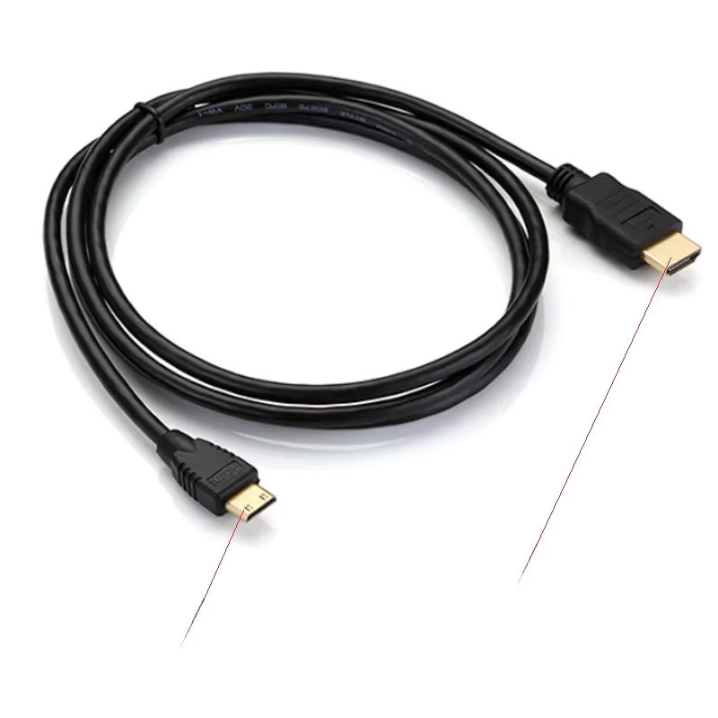 WEFAWAN Mini HDMI auf HDMI Adapter Kabel in Schwarz für Kamera und TV, 1080p 3D Unterstützung, vergoldete Stecker - Bild 1