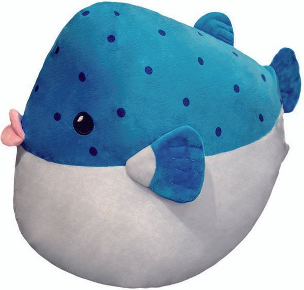 Yiran toy Kugelfisch Plüschtier, Blau-Grün, 35cm, ab 14 Jahren - Bild 1