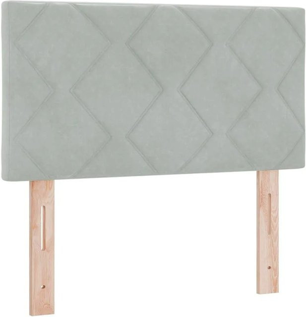 vidaXL Kopfteil aus Samt in Hellgrau mit geometrischem Design, Breite: 80 cm - Bild 1