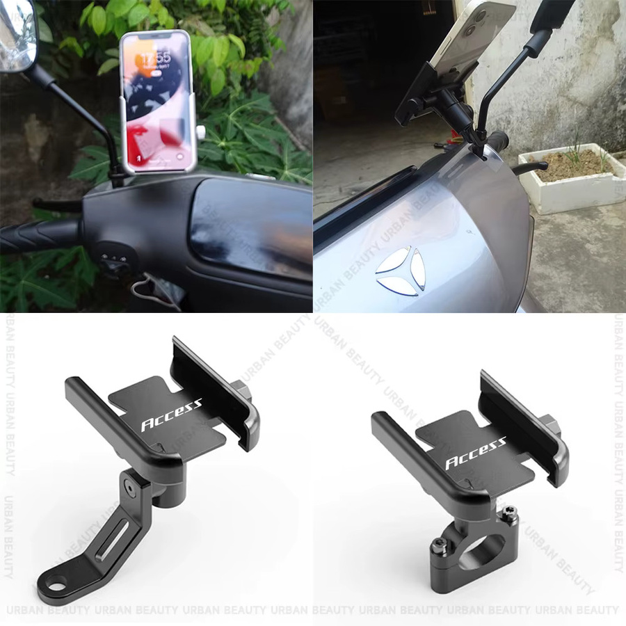 Motorrad Handyhalterung für Suzuki Avenis 125 und UN 125 inklusive GPS Halterung für Rückspiegel oder Lenker in Schwarz - Bild 2