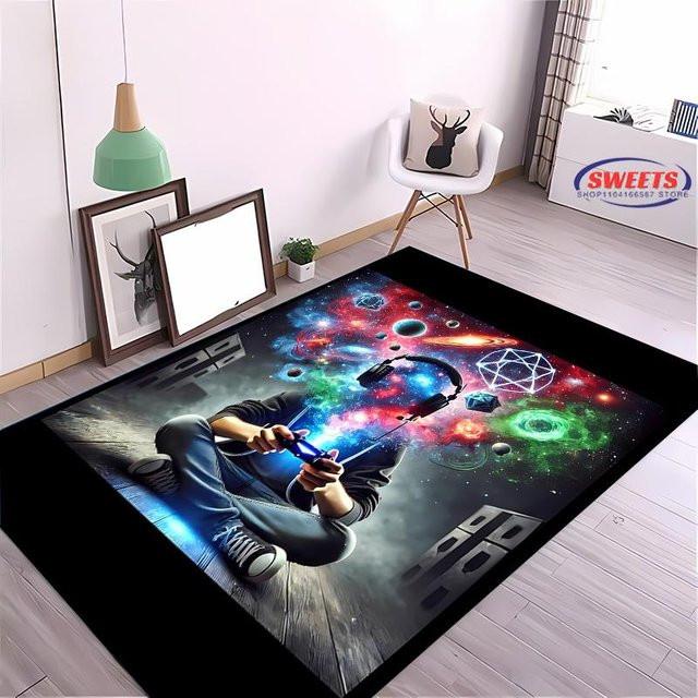 Karpetti Game Controller Teppich mit 3D-Druck, rutschfeste Küchen- und Wohnzimmermatte aus Polyester, B/T: 60 x 40 cm, Multicolour - Bild 1