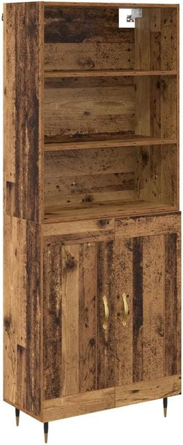 vidaXL Highboard Altholz-Optik in Braun mit Schranktüren und Regalfächern, B/T/H: 69,5 x 34 x 180 cm - Bild 1
