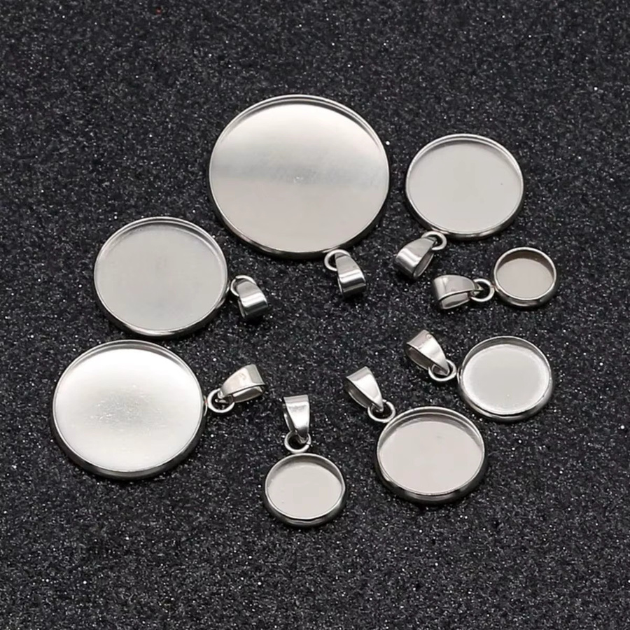 JHNBY Charm-Rohlinge Edelstahl, Silber, Unisex, 6–25 mm - Bild 4