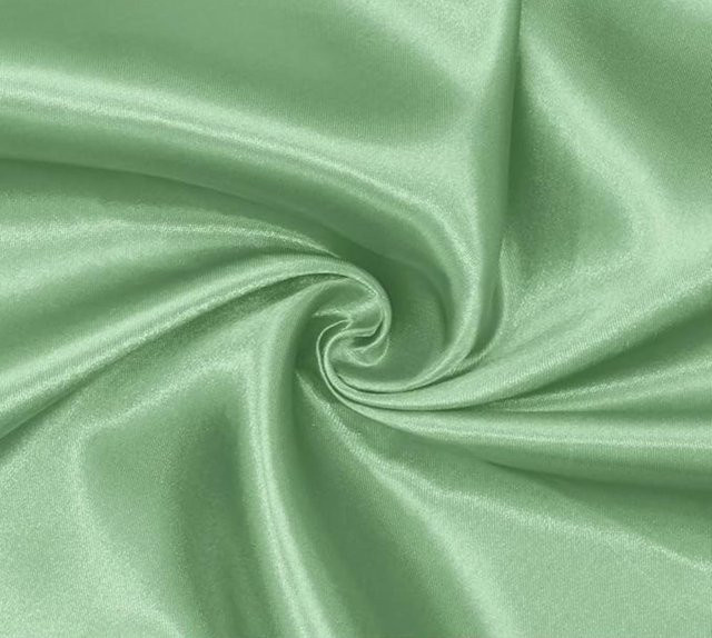 Satin Stoff Meterware von YT Daily Necessities in Hellgrün, Glänzend Metallic Polsterfutter für Vorhänge und DIY-Bastelprojekte, Breite: 145 cm, Länge: 300 cm - Bild 1