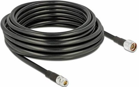 Delock WLAN-Antennen Anschlusskabel Koaxial Schwarz 10m mit N-Stecker und N-Buchse - Bild 1