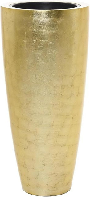 Vivanno Pflanzkübel City in Blattgold aus Fiberglas, B/T/H: 47 x 47 x 100 cm - Bild 1