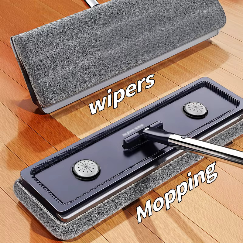 Joybos platzsparendes Moppeimer-Set in Weiß mit selbstreinigendem Flachmopp, integriertem Haarschaber und waschbaren Pads - Bild 6