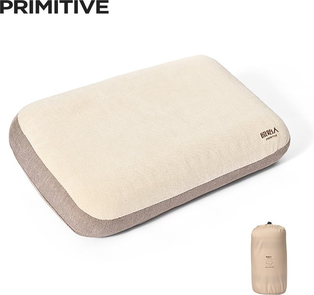 PRIMITIVE Memory-Schaum Komfort-Quadratkissen für Outdoor und Reisen in Beige - Bild 1
