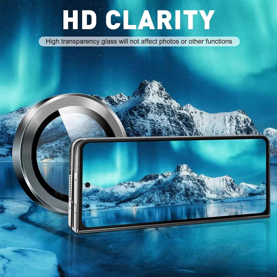 Samsung Ultra-HD Kameraschutzring aus gehärtetem Glas und Metall für Samsung Galaxy Z Flip Fold 7 6 5 4 3 in Silber und Multicolor - Bild 4