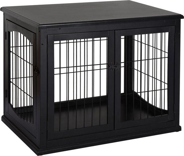 PawHut Hundehütte mit Tischoberfläche als Kleintierkäfig für Innen, Schwarz, B/T/H: 81 x 58,5 x 66 cm, Aosom - Bild 1