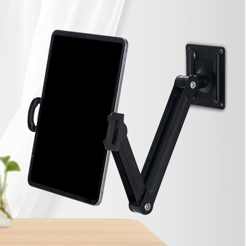 Wonderlands Wandmontierter Handyhalter aus Kohlenstoffstahl in Schwarz mit einstellbarem klappbarem Arm und Rotationsdämpfung für Smartphones und Tablets - Bild 3