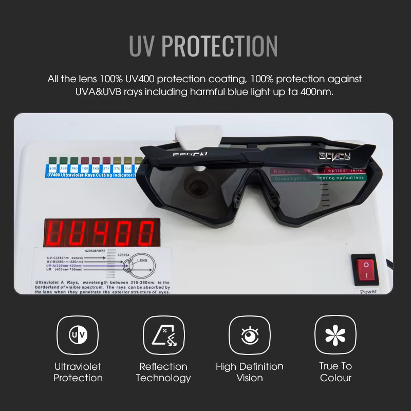 SCVCN Sportsonnenbrille, Photochrome, Vollrand, Unisex, Kunststoff - Bild 4