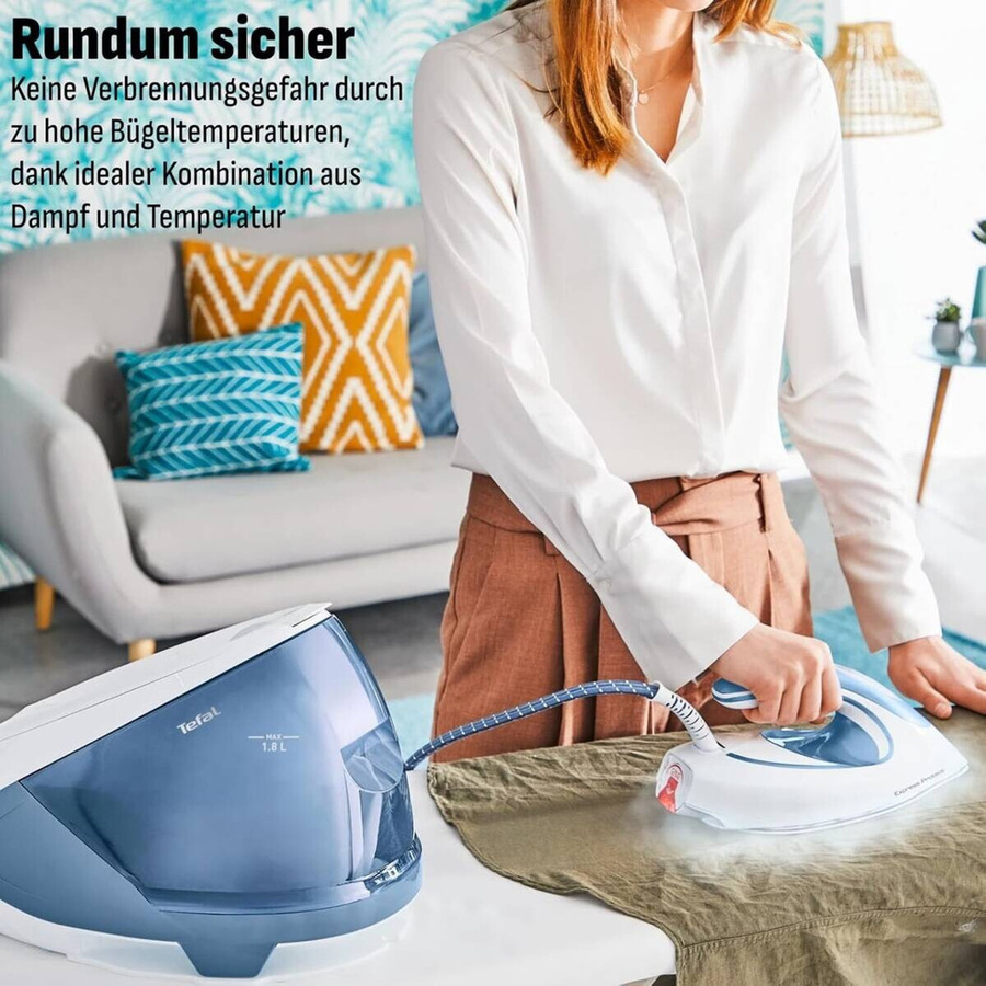 Tefal Dampfbügelstation Express Protect SV 9202 in Blau und Weiß - Bild 2