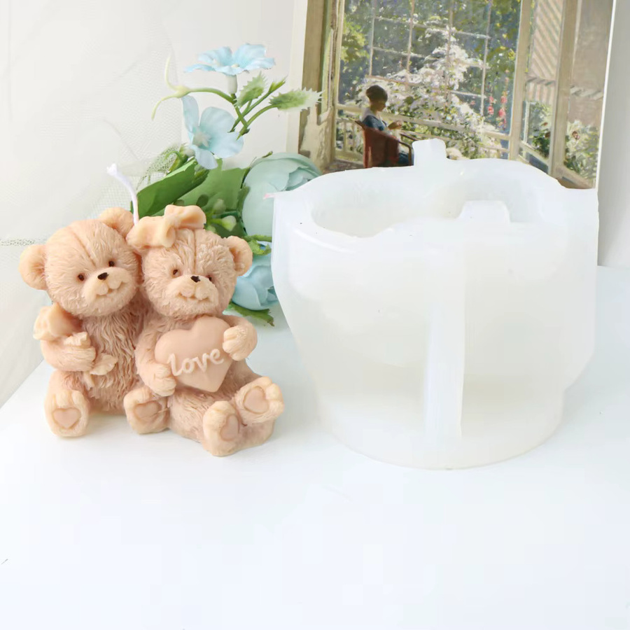 3D Teddybär Silikonform für Duftkerzen und DIY-Projekte aus Harz oder Gips - Bild 3
