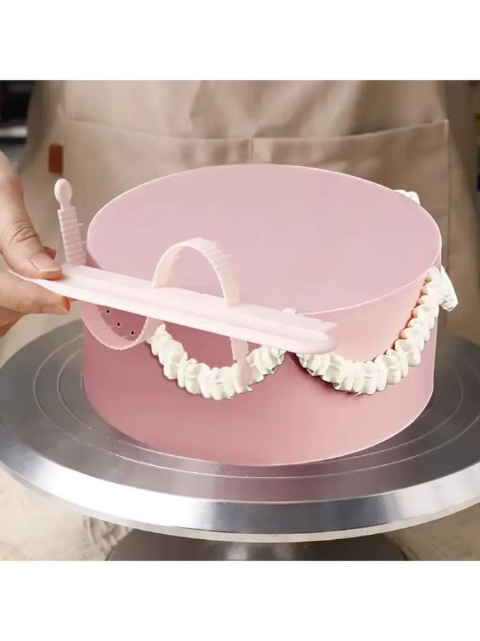 FEB.WIND Kuchenbogen-Lineal aus Kunststoff zum Dekorieren von Fondant und Buttercreme in Pink - Bild 4