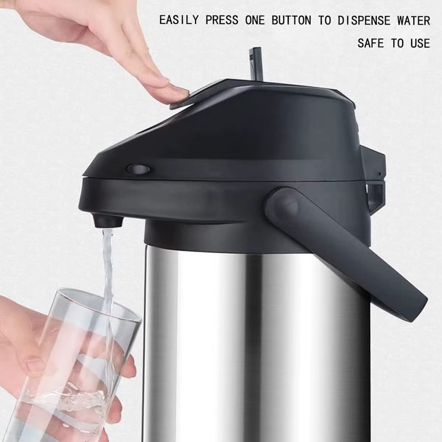 Leeseph Heiß- und Kaltgetränke-Spender-Set in Silber aus Edelstahl mit 1,9 l Thermo-Kaffeekaraffe und 4 l Spender inklusive Pumpe, Handtuch und Reinigungsbürste - Bild 5