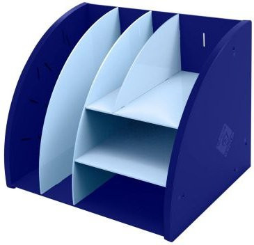 Exacompta Tischorganizer Bee Blue aus Kunststoff mit 4 Fächern, Blau, B: 29,5 cm, T: 29,5 cm, H: 36,0 cm - Bild 1