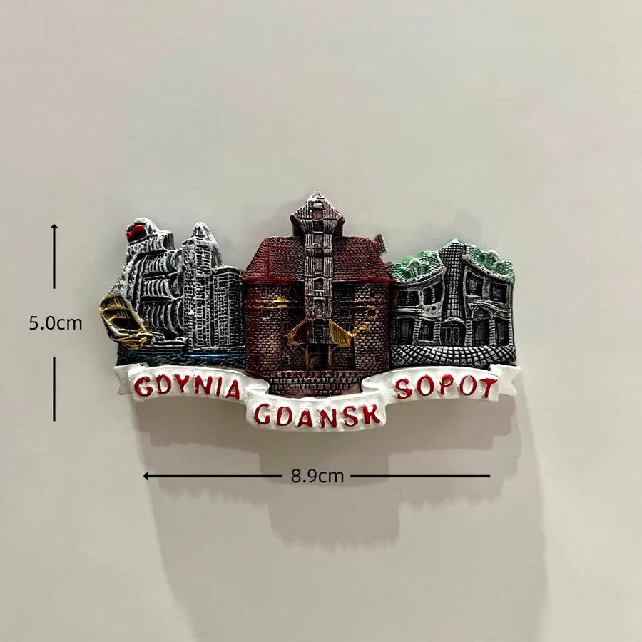3D Kühlschrankmagnete Polen Ornament aus Harz als Souvenir und Deko-Geschenk, Mehrfarbig - Bild 3