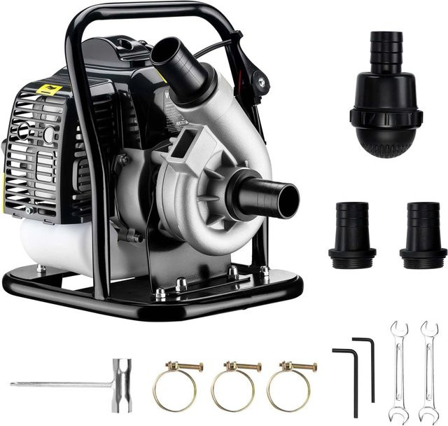 Wiltec Benzin Wasserpumpe 14kW mit 15 m³/h Förderleistung in Grau/Silber - Bild 1