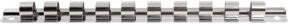 Kraftwerk Stecknuss-Schiene 1/2 Zoll in Silber mit 10 Clips, Länge: 250 mm - Bild 1