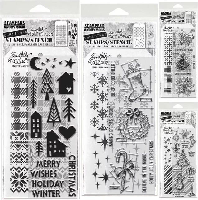 DIY-Set mit Hausstempel und Schablone für Sammelalben und Grußkarten, Schwarz - Bild 1