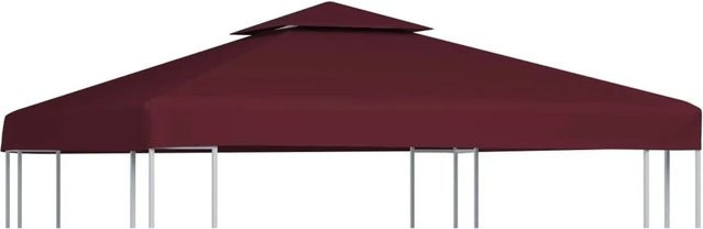 vidaXL Pavillon-Dachplane mit Kaminabzug aus Polyester, Weinrot, B/T/H: 3 x 3 x 0 m - Bild 1