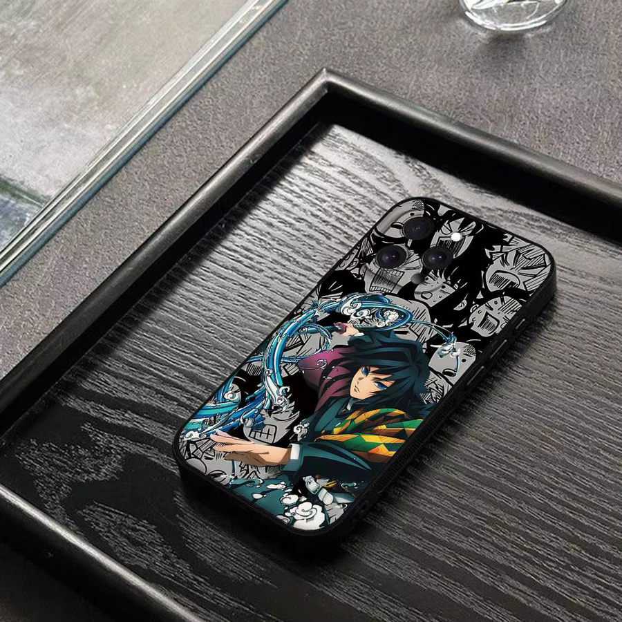Anime D-Demon Slayers Handyhülle in Schwarz passend für iPhone 17, 16, 15, 14, 13, 11 Pro Max, Plus, X, XR, XS Max und 13 Mini - Bild 6