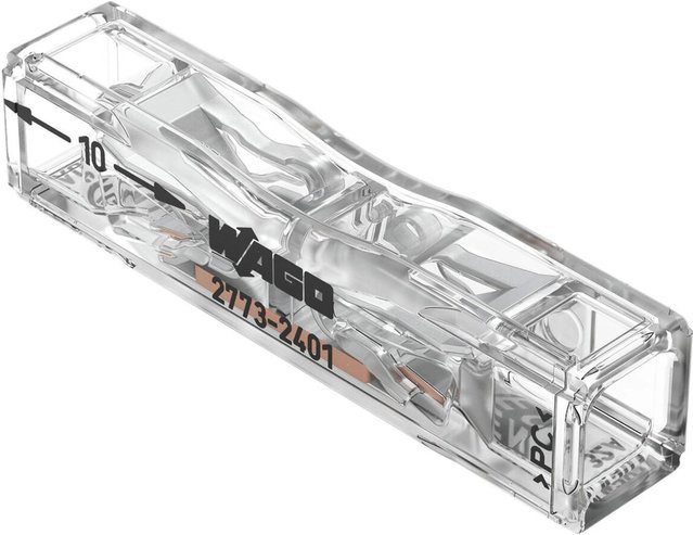 Wago Durchgangsverbinder 2773-2401 zum Stecken, Transparent, 100 Stück - Bild 1