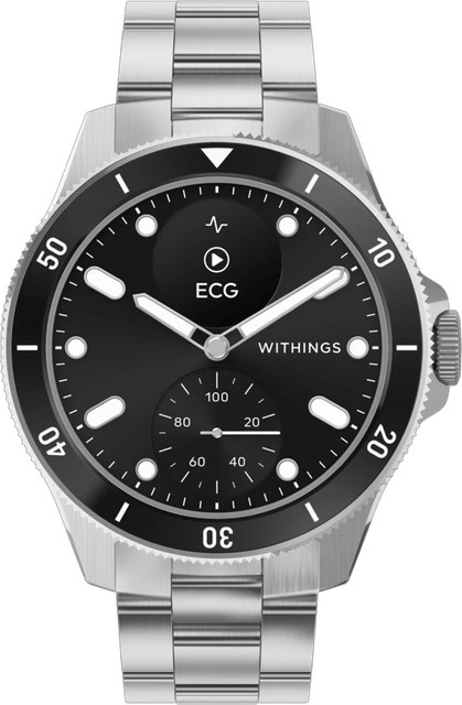 Withings ScanWatch Nova Hybrid-Smartwatch, Edelstahl, Schwarz, 42 mm, Unisex - Bild 1