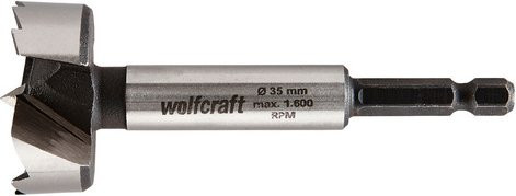 Wolfcraft Forstnerbohrer mit 1/4 Zoll Sechskant Aufnahme, Durchmesser: 35 mm, silberfarben - Bild 1