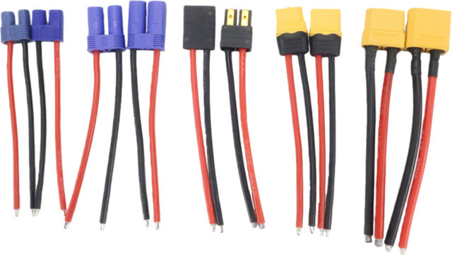 RC-Batteriekabel Set mit EC3 EC5 TRX XT60H XT90 Steckern Männlich/Weiblich und 100mm Silikonkabel in Multicolor - Bild 1