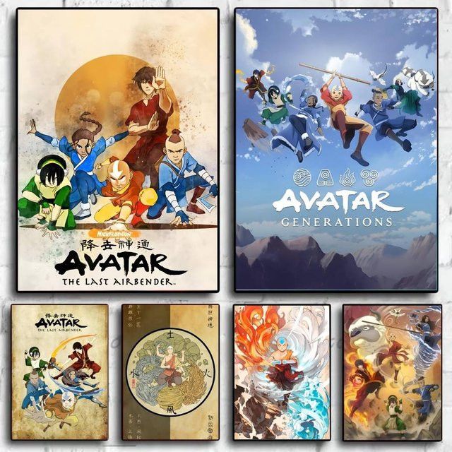 Anime Avatar The Last Airbender Poster Selbstklebender Wasserdichter Papieraufkleber zur Wanddekoration - Bild 1