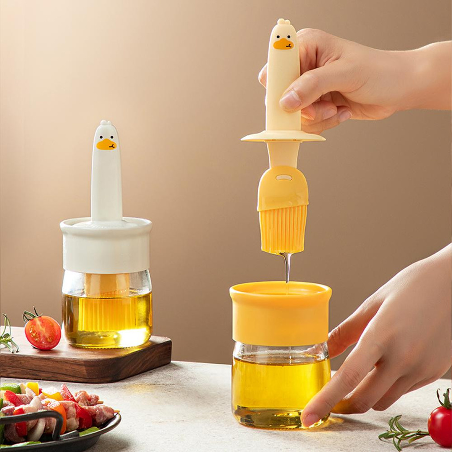 SEEQS Silikongrillöl mit integrierter Gewürzflasche und Ölpinsel, weiß - Bild 2
