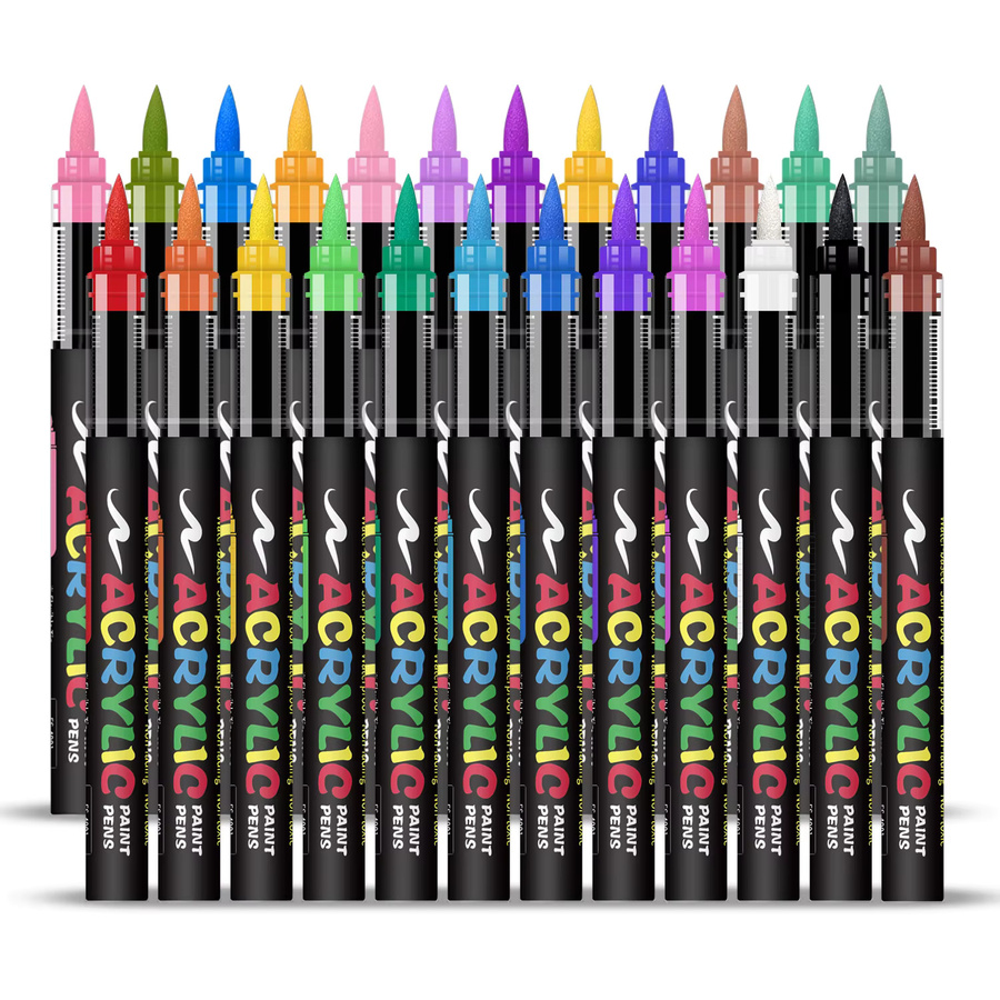 24 Farben Acryl-Marker Set mit starker Deckkraft für Kunst, Zeichnen und DIY Basteln in Multicolour - Bild 6