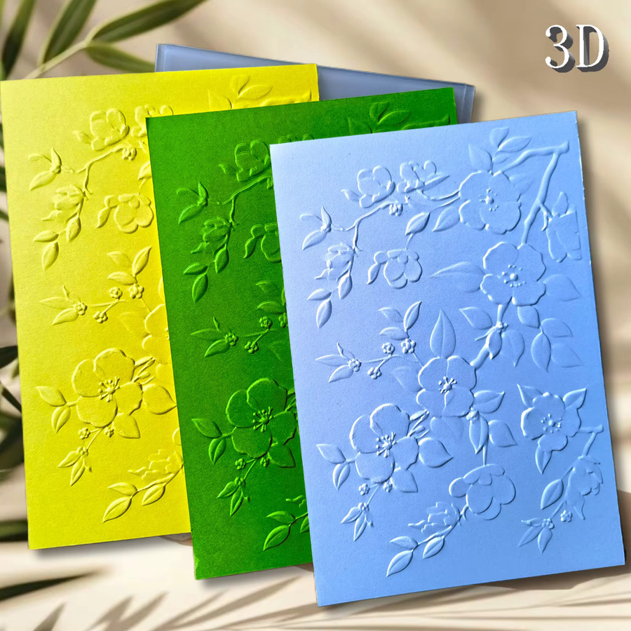 Transparenter 3D-geprägter Kunststoffordner mit elegantem Blumenzweig-Design für DIY-Scrapbooks - Bild 3
