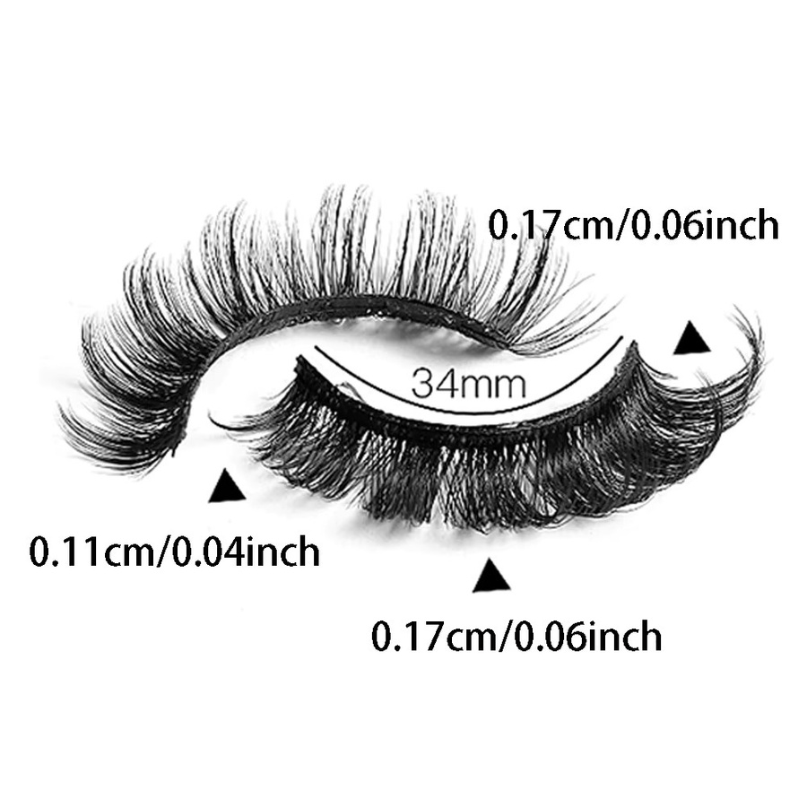 JIEFUXIN Künstliche Wimpern, 10 Paar, Black, D-Curling, Unisex - Bild 4