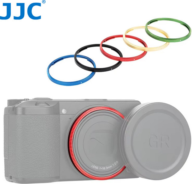 JJC Metall-Dekorringkappe in Rot für Ricoh GR III und Ricoh GR III HDF als Ersatz für die Ricoh GN-1 Objektivringkappe - Bild 1