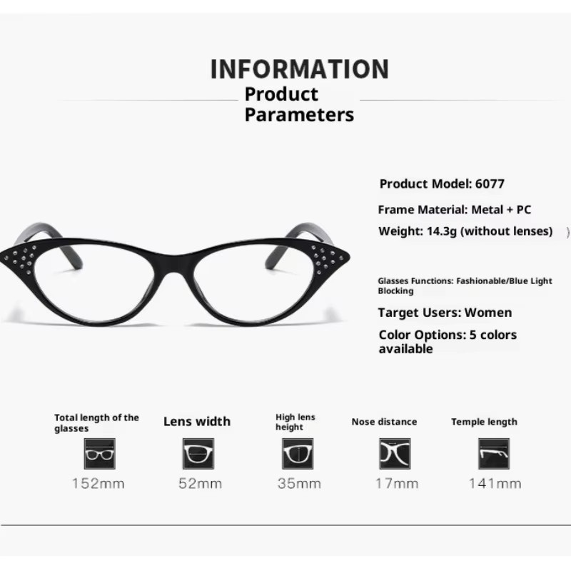 Handgefertigte Lesebrille Damen, Vollrand, Cat-Eye, Anti Blue Light - Bild 2