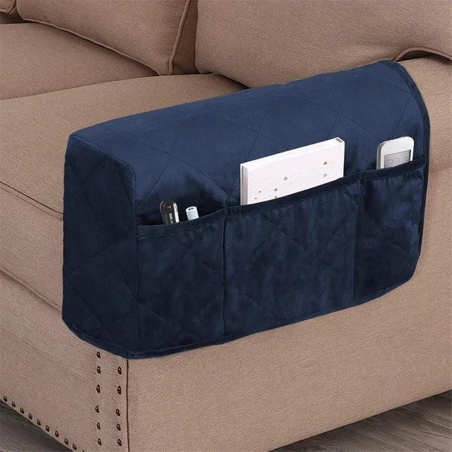 Bestbags 2er-Set Sofa Armlehnenbezüge aus weichem Samt in Blau mit Aufbewahrungstasche und Anti-Kratz-Schutz - Bild 1