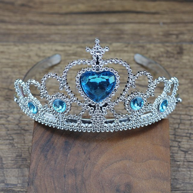 FirstStar Haarbänder, blaue Strass-Prinzessinnenkrone, rosa Herz-Tiara, Mädchen - Bild 1