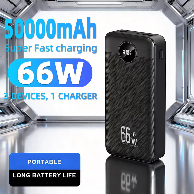 Cohana Powerbank 50000mAh mit 66W Superschnellladefunktion in Schwarz für iOS und Android - Bild 4